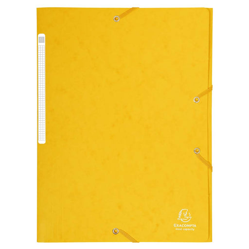 Exacompta 3 Flap Folder 17106H A4 Yellow 425gsm Pressboard 24x32cm Pack of 25