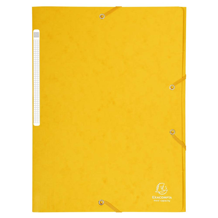 Exacompta 3 Flap Folder 17106H A4 Yellow 425gsm Pressboard 24x32cm Pack of 25