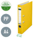 Leitz 180° Lever Arch File A4 52 mm Yellow 2 ring 1015 Polypropylene Portrait Pack of 10