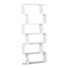 Homcom S Shape Wooden Bookshelf with 6-Tier White 800 x 240 x 1,920 mm