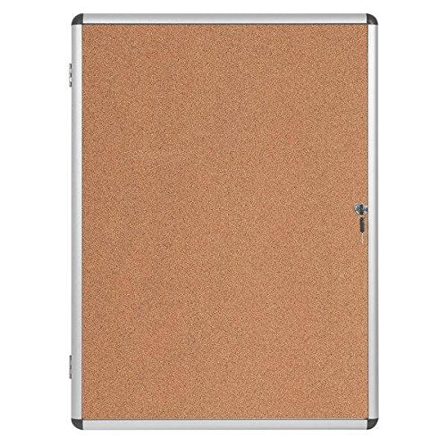 Bi-Office Enclore Earth Lockable Notice Board Non Magnetic 4 x A4 Wall Mounted Cork 50 (W) x 67.4 (H) cm Brown