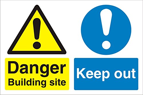 Warning Sign Building Site Keep Out Fluted Board 30 x 40 cm