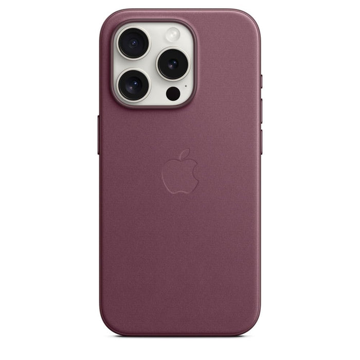 Apple - Back cover for mobile phone - MagSafe compatibility - microtwill, FineWoven - mulberry - for iPhone 15 Pro