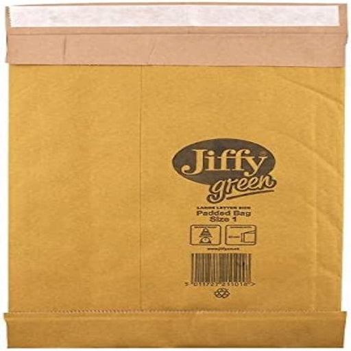 Jiffy Padded Envelopes PB1 90 gsm Brown Plain Peel and Seal 165 x 280 mm Pack of 100