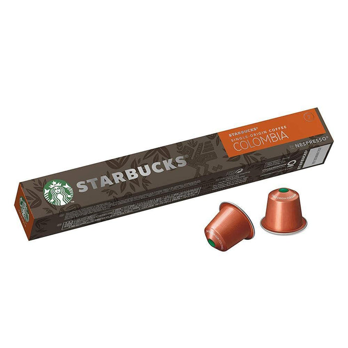 Starbucks Single-Origin Colombia Caffeinated Ground Coffee Pods Box Espresso Medium 5.7 g Pack of 10