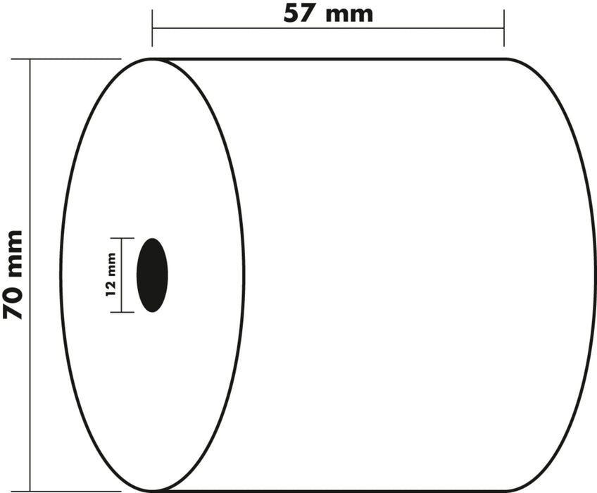 Exacompta Till Roll 57 mm x 70 mm x 12 mm x 40 m 60 gsm Pack of 10