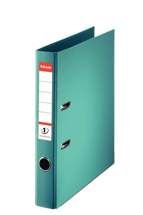 Esselte No.1 Power Lever Arch File A4 52 mm Turquoise 2 ring 811560 Polypropylene Portrait Pack of 10