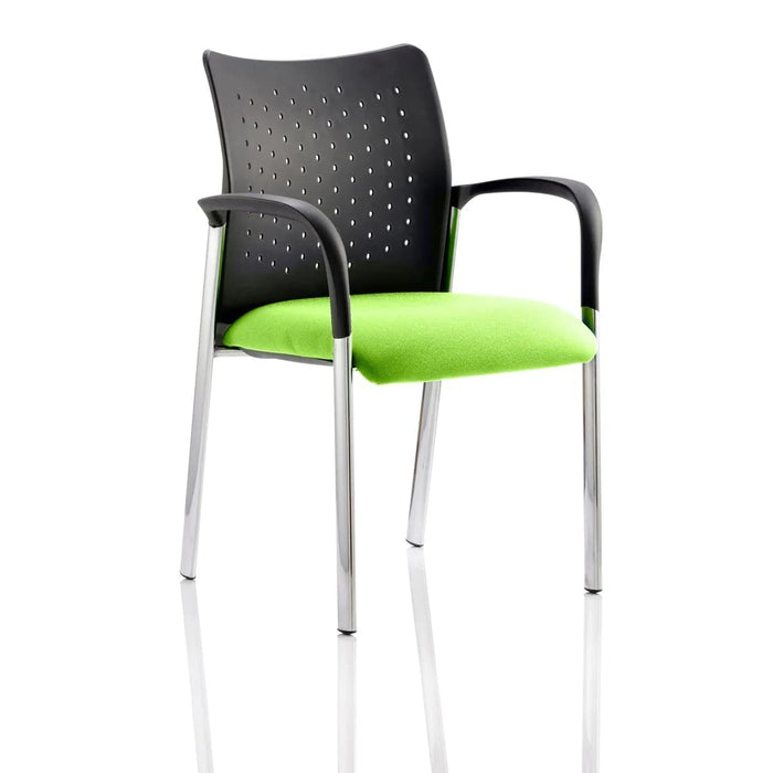 Dynamic Visitor Chair Fixed Armrest Academy Seat Myrrh Green