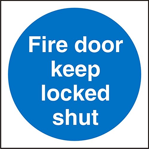 Mandatory Sign Fire Door Keep Locked Vinyl 20 x 20 cm