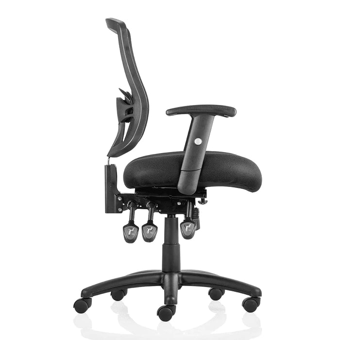 Dynamic Independent Seat & Back Task Operator Chair Height Adjustable Arms Portland III Black Back, Tansy Purple Seat Without Headrest Medium Back