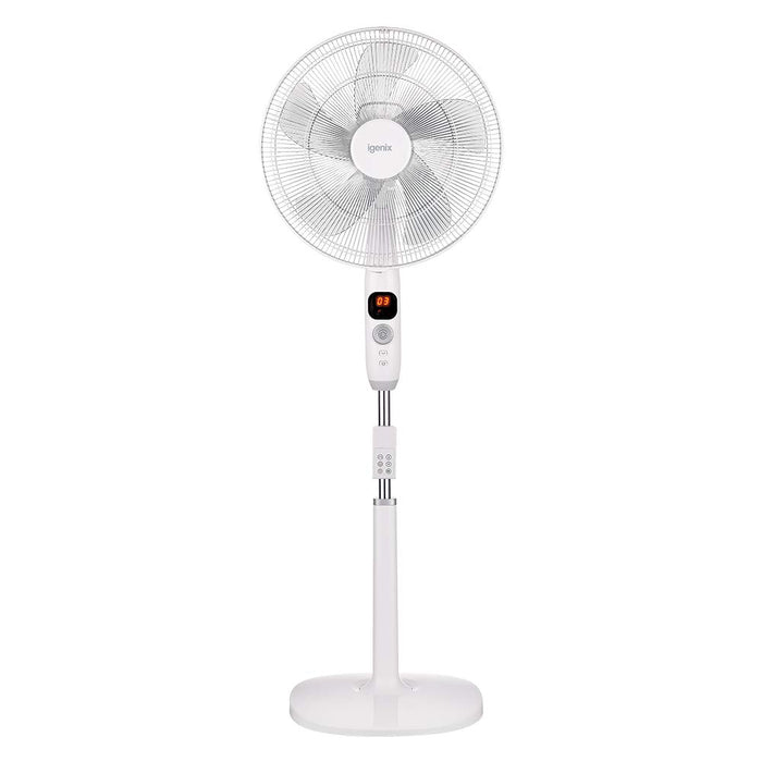 igenix Pedestal Fan DF1670 16 inch White 1 Speed Settings 40 x 45.2 x 136 cm