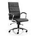 dynamic Synchro Tilt Executive Chair with Armrest and Adjustable Seat Classic Bonded Leather Medium Back White