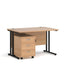 Dams International Straight Desk with 3 Drawer Pedestal SBS316WH 1,600 x 800 x 725 mm