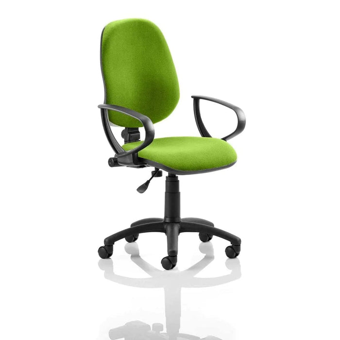 Dynamic Permanent Contact Backrest Task Operator Chair Loop Arms Eclipse I Myrrh Green Seat Without Headrest High Back