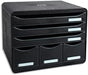 Exacompta Drawer Unit with 6 Drawers Store-Box Maxi Plastic Black 35.5 x 27 x 27.1 cm