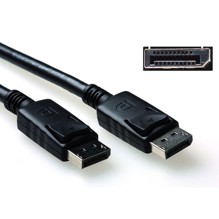 ACT 0.5 M DisplayPort Cable Male -Male, Power Pin 20 Connected.