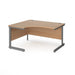 Left Hand Ergonomic Desk with Beech Coloured MFC Top and Graphite Frame Cantilever Legs Contract 25 1600 x 1200 x 725 mm