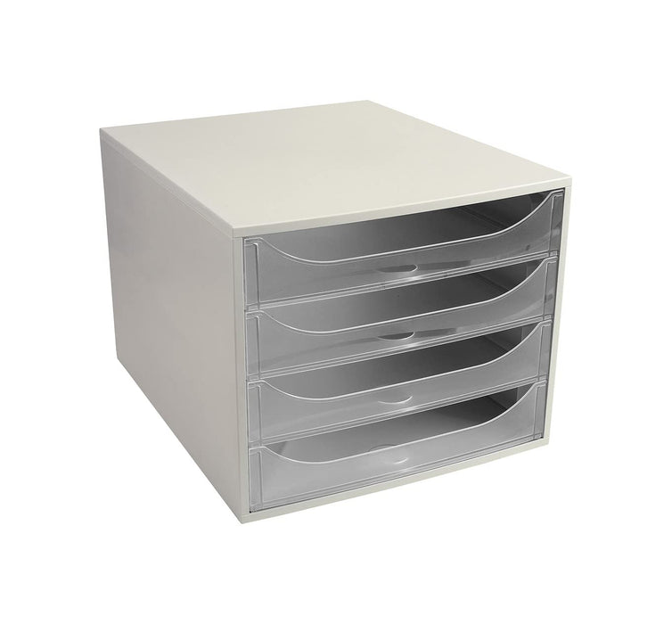 Exacompta Drawer 4 Unit with Drawers EcoBox Plastic White, Transparent 28.4 x 34.8 x 23.4 cm