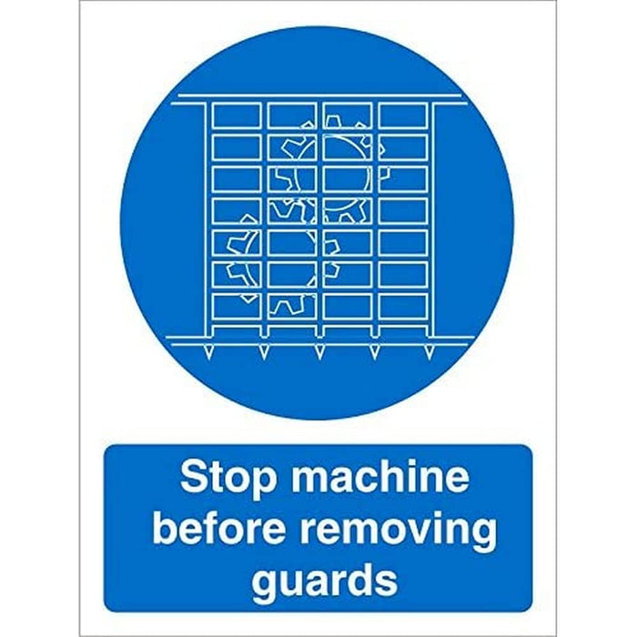 Mandatory Sign Stop Machine Plastic 20 x 15 cm