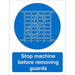 Mandatory Sign Stop Machine Plastic 20 x 15 cm