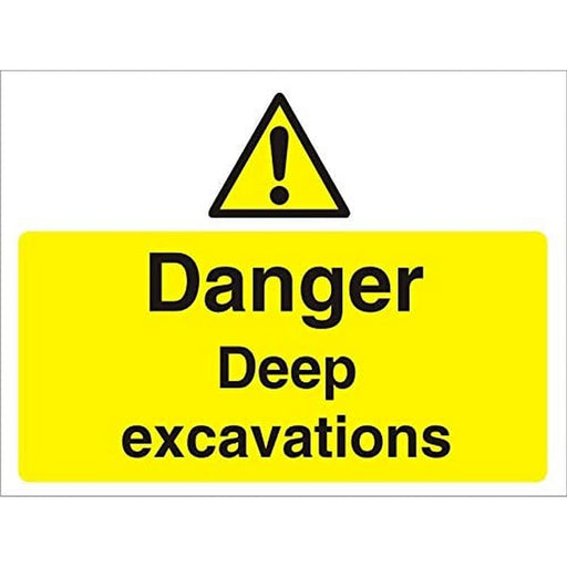 Warning Sign Deep Excavations Fluted Board 45 x 60 cm