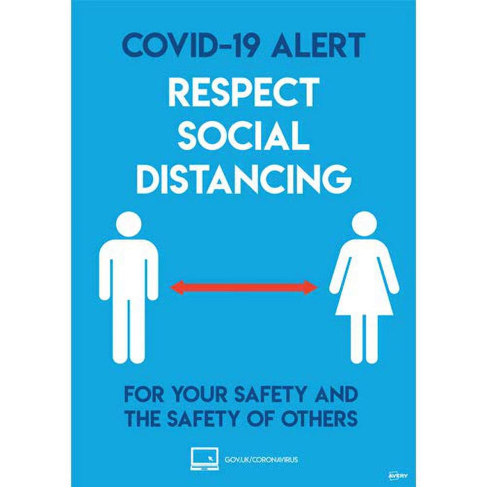 Avery COVID-19 Social Distancing Label 210 x 297 mm Blue 2 Labels