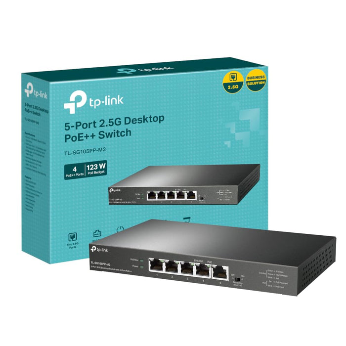 TP-Link 5 Port 2.5G Unmanaged Gigabit Ethernet Network Switch with 4 Port PoE++