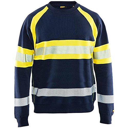 BLÅKLÄDER Sweater 33591158 Cotton Navy Blue, Yellow Size XXXL