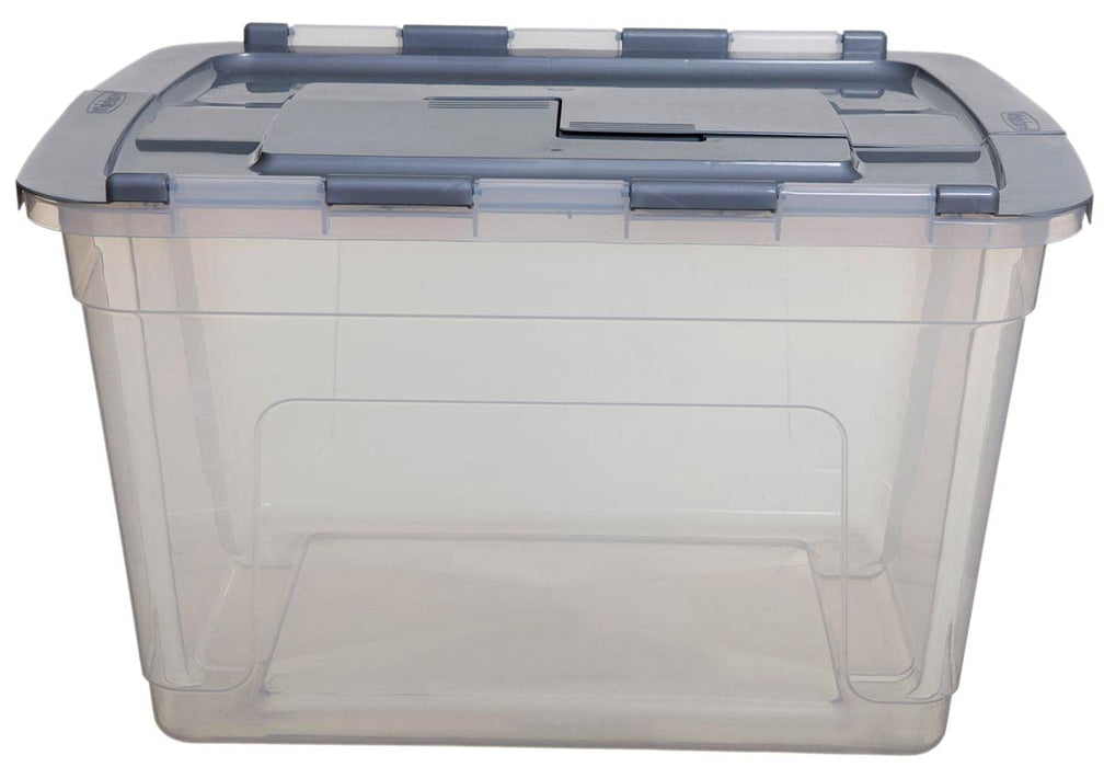 Whitefurze Storage Box with Lid 55 L Transparent 59 x 43 x 35 cm