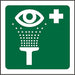 Mandatory Sign Eye Wash Plastic Green, White 15 x 15 cm