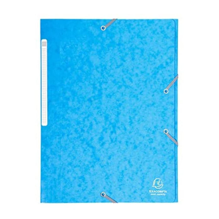 Exacompta 3 Flap Folder 17112H A4 Turquoise 425gsm Pressboard 24x32cm Pack of 25