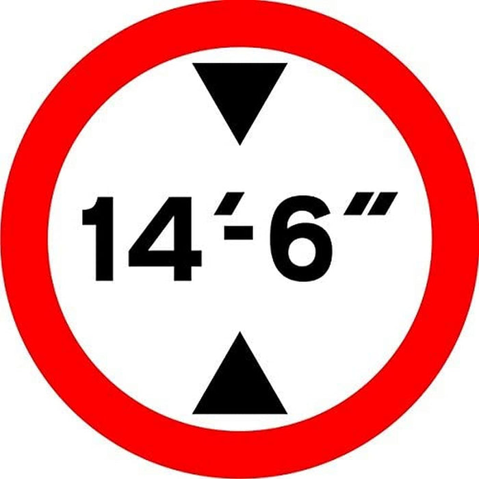 Road Sign Max Height 14'6" Aluminium Composite 45 x 45 cm