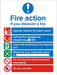 Fire Action Sign If You Discover Fire Self Adhesive Vinyl 30 x 20 cm