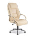 Nautilus Designs Ltd. High Back Leather Faced Executive Armchair with Contrasting Piping and Chrome Base