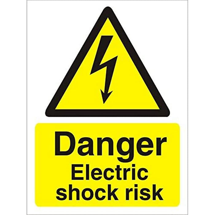 Warning Sign Electric Shock Risk Plastic 20 x 15 cm