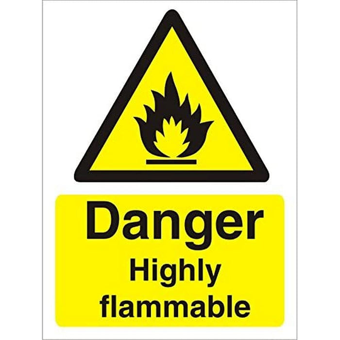 Warning Sign Highly Flammable Plastic 40 x 30 cm