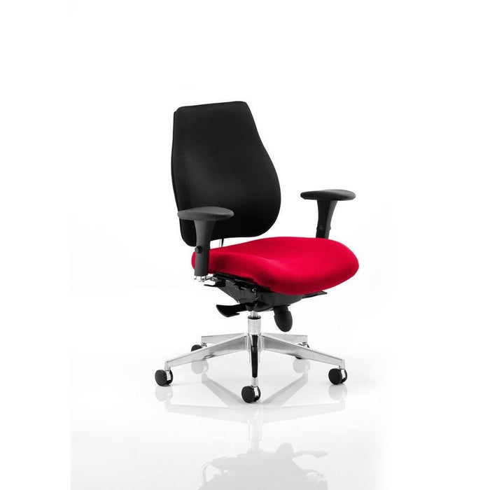 Dynamic Synchro Tilt Posture Chair Multi-Functional Arms Chiro Plus Black Back, Bergamot Cherry Seat High Back