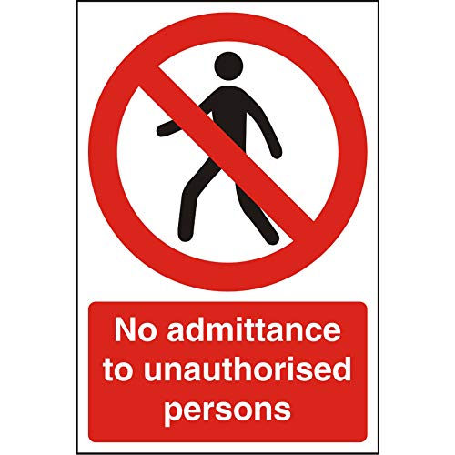 Prohibition Sign No Admittance Plastic 60 x 40 cm