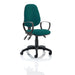 Dynamic Independent Seat & Back Task Operator Chair Loop Arms Eclipse III Maringa Teal Seat High Back