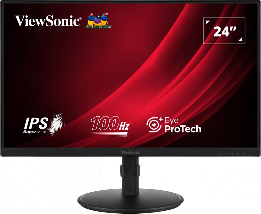 ViewSonic VG2408A-MHD - LED monitor - 24" (23.8" viewable) - 1920 x 1080 Full HD (1080p) @ 100 Hz - IPS - 250 cd/m² - 1300:1 - 5 ms - HDMI, VGA, DisplayPort - speakers