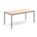 Dams International Rectangular Meeting Room Table with Beech Coloured MFC Top and Graphite Frame Flexi 1600 x 800 x 725mm