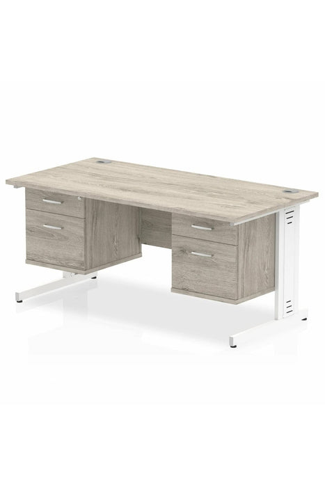 dynamic Ergonomic Desk Impulse MIRDW16FP2FP2WGRY Grey Oak 1600 mm x 800 mm x 730 mm