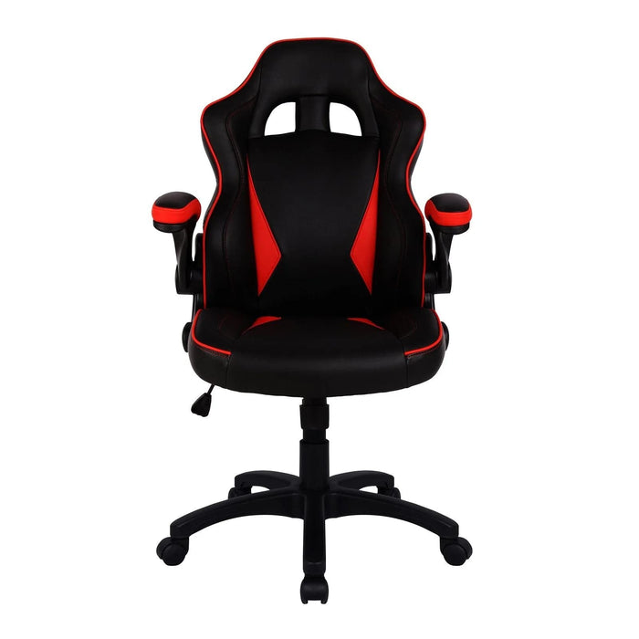 Nautilus Designs Ltd. Executive Ergonomic Gaming Style Office Chair with Folding Arms, Integral Headrest and Lumbar Support Black