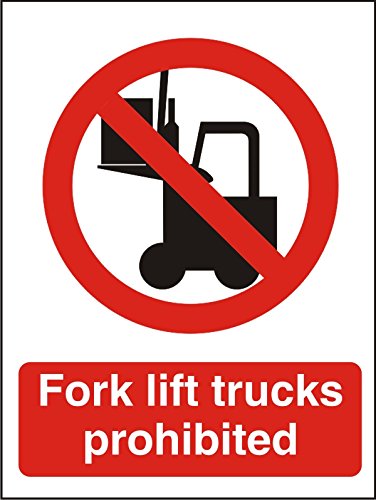 Prohibition Sign No Fork Lift Vinyl 30 x 20 cm