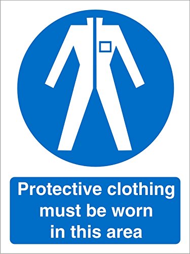 Mandatory Sign Protective Clothing in this Area Vinyl 30 x 20 cm