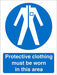 Mandatory Sign Protective Clothing in this Area Plastic 20 x 15 cm