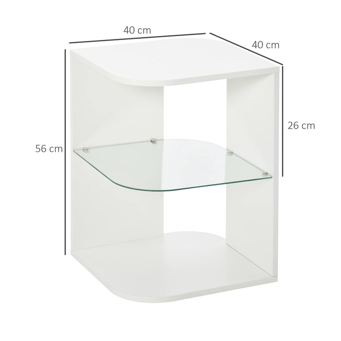 HOMCOM Modern Side Table with Metal Frame