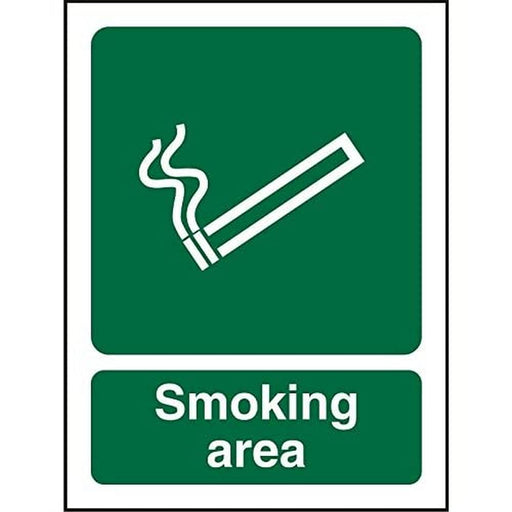 Mandatory Sign Smoking Area Acrylic Green, White 20 x 15 cm