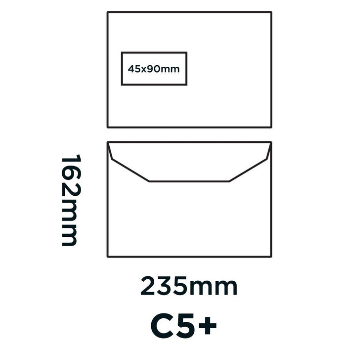 Creative Peel & Seal C5+ Mailing Bag Yellow 235 (W) x 162 (H) mm Window 120 gsm Pack of 500