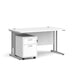 Dams International Straight Desk with 2 Drawer Pedestal SBS214WH 1,400 x 800 x 725 mm